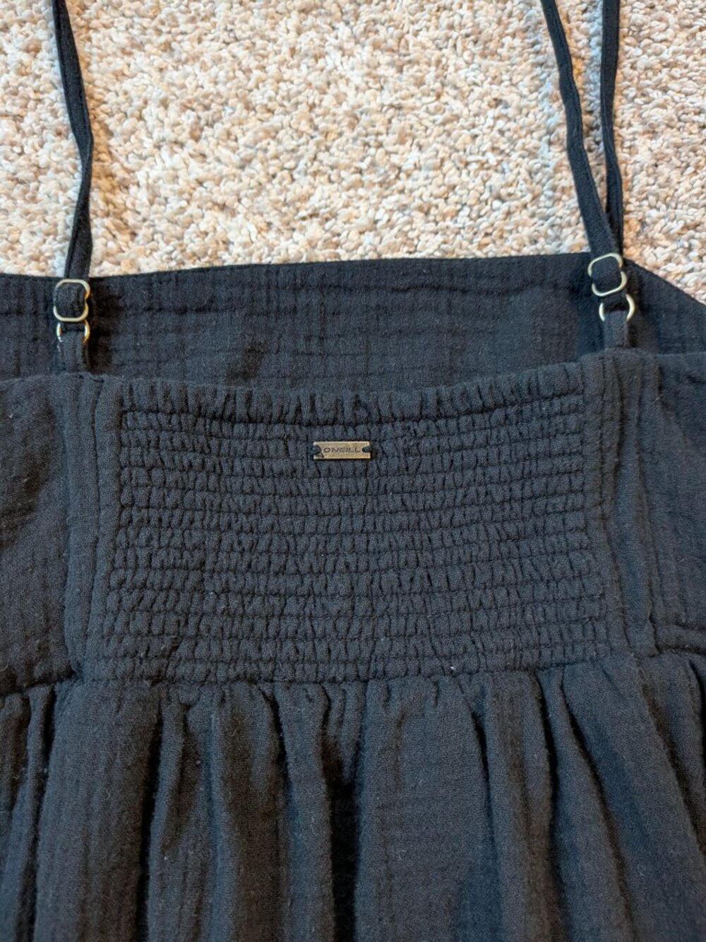 O'Neill Hadia Crinkle Double Gauze Mini Dress Black - XS - Picture 8 of 10